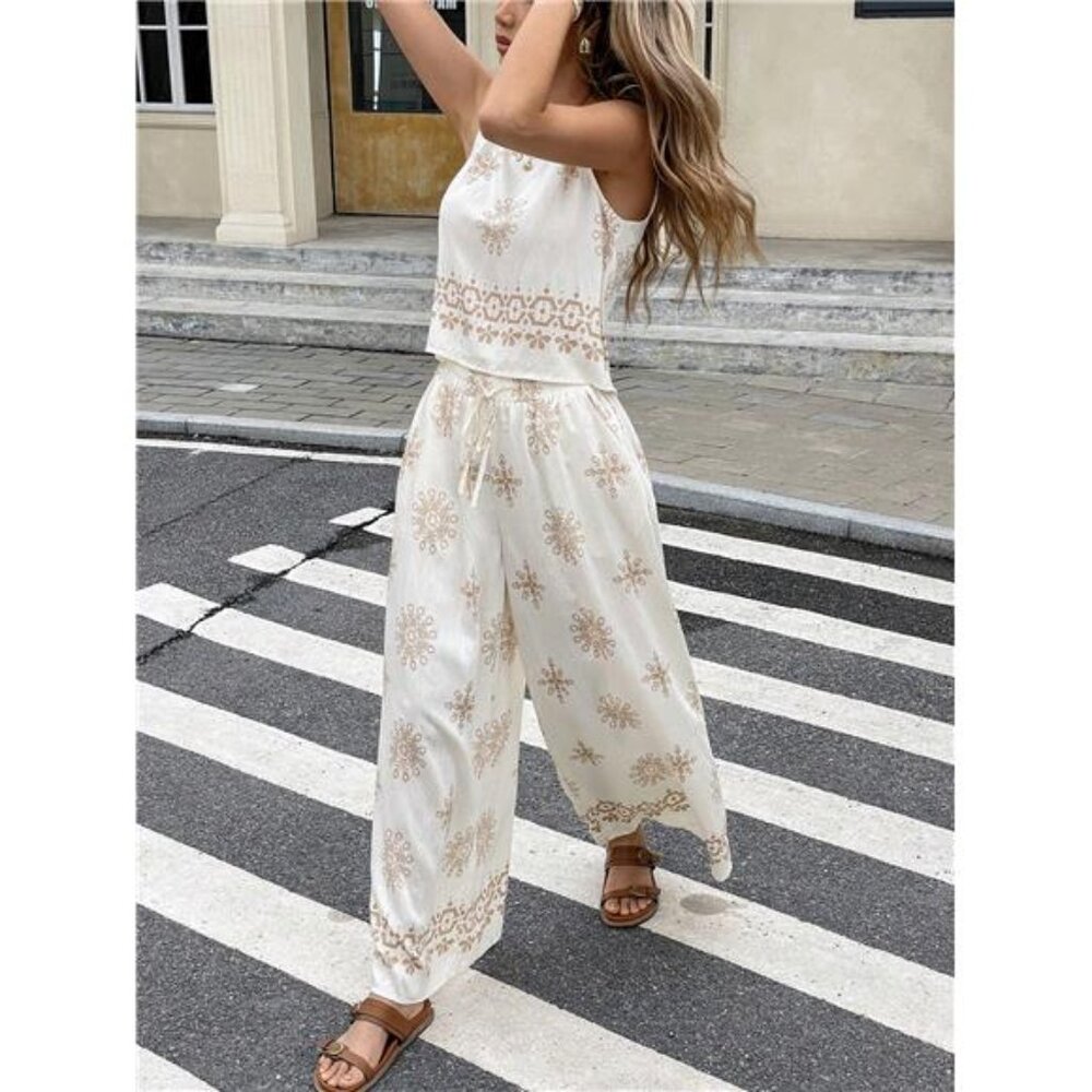 Women’s Boho Geometric Print Two-Piece Set